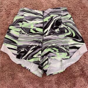 Lululemon Athletica Swirl Pattern Shorts - Black, Green, White